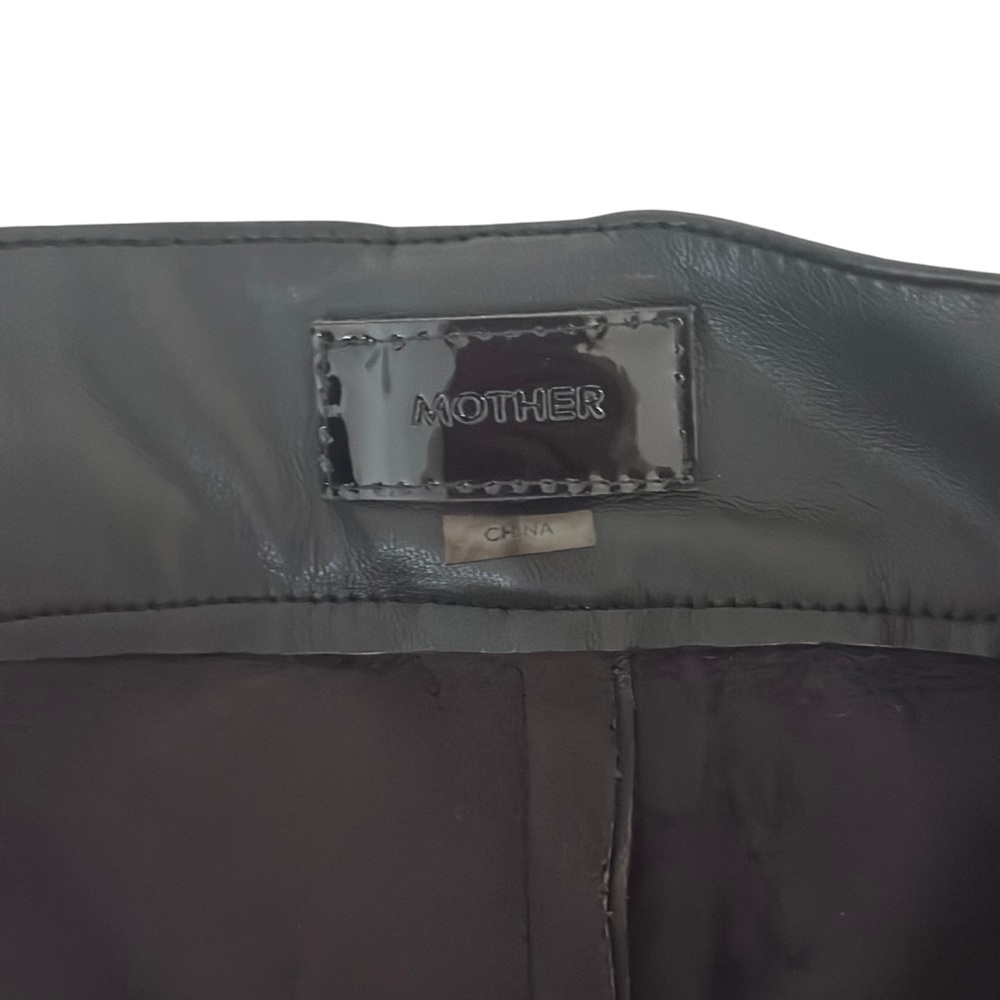 NWT Mother The High Waisted Tunnel Vision Sneak Wide Pleated Pants Faux Leather - Picture 7 of 12